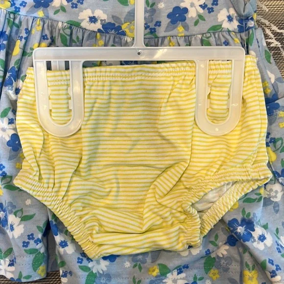 NWT Gerber 3 piece organic cotton matched set blue and yellow floral 3-6 month - Picture 3 of 9